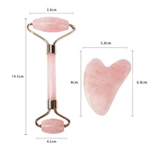 Load image into Gallery viewer, 2Pc Gua Sha Facial Stone and Jade Roller