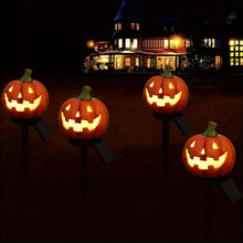 Load image into Gallery viewer, Solar Pumpkin Pathway Lights with Warm White LED and Automatic Dusk Sensor
