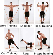 Load image into Gallery viewer, Home Fitness Resistance Bands 12 piece Set
