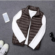 Load image into Gallery viewer, Down Vest with Full Zip Closure and Stand Up Collar for Men