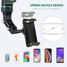 Load image into Gallery viewer, Rearview Mirror Phone Holder with 360 Degree Rotation and Silicone Grip for 4 to 6.5in Phones