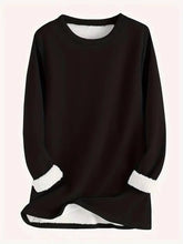 Load image into Gallery viewer, Fleece Lined Sweatsuit Set for Women with Crewneck Top and Drawstring Pants