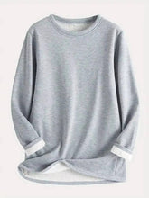 Load image into Gallery viewer, Fleece Lined Sweatsuit Set for Women with Crewneck Top and Drawstring Pants