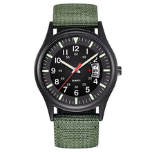 Load image into Gallery viewer, Quartz Watch with Date Display and Luminous Hands, Water Resistant Nylon Band