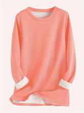 Load image into Gallery viewer, Fleece Lined Sweatsuit Set for Women with Crewneck Top and Drawstring Pants