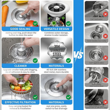 Load image into Gallery viewer, Stainless Steel Kitchen Sink Strainer
