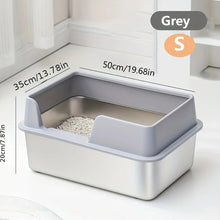 Load image into Gallery viewer, Stainless Steel Cat Litter Box | Non-Stick, High Wall Enclosure