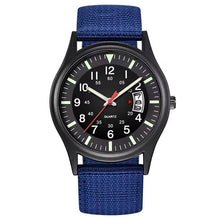 Load image into Gallery viewer, Quartz Watch with Date Display and Luminous Hands, Water Resistant Nylon Band
