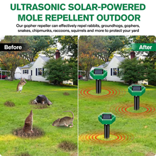 Load image into Gallery viewer, Solar Ultrasonic Mole Repellent Stakes Pack of 4 for Lawns and Garden Beds