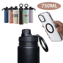 Load image into Gallery viewer, Insulated Stainless Steel Water Bottle with Phone Holder – 750ml