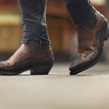 Load image into Gallery viewer, Womens Pointed Toe Western Boots with Embroidered Shaft and Cushioned Insole