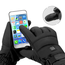 Load image into Gallery viewer, Rechargeable Heated Winter Gloves with Touchscreen Fingertips and Wrist Straps for Cold Weather
