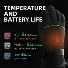 Load image into Gallery viewer, Rechargeable Heated Winter Gloves with Touchscreen Fingertips and Wrist Straps for Cold Weather