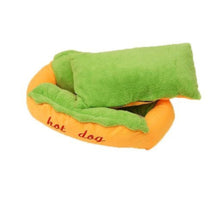 Load image into Gallery viewer, Hot Dog Shaped Dog Bed with Removable Plush Cushion and Anti Slip Base