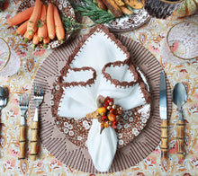 Load image into Gallery viewer, Cornucopia Napkin Ring with Raised Berries and Pumpkins, Set of 4