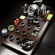 Load image into Gallery viewer, Solid Wood Tea Tray and Purple Sand Kung Fu Tea Set