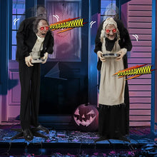 Load image into Gallery viewer, 5FT Animated Halloween Figure with Motion Sensor and Red LED Eyes, Candy Tray