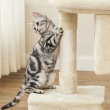 Load image into Gallery viewer, Wooden Cat Tree Scratching Post with Natural Sisal