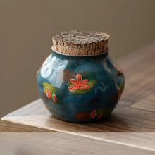 Load image into Gallery viewer, Hand Painted Wisteria Ceramic Tea Caddy