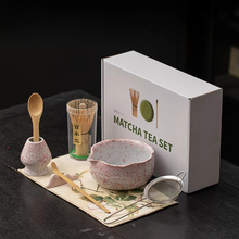 Load image into Gallery viewer, Petal Matcha Set Handcrafted Glazed Matcha Kit with Bowl Whisk and Tools in Luxury Gift Box