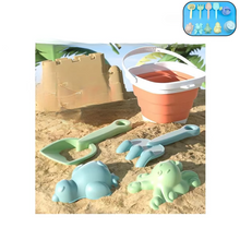 Load image into Gallery viewer, Kids Beach Sand and Water Play Set - Foldable Bucket and Accessories (1, 5, or 11 Piece Set, Random Color)