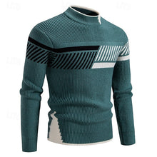 Load image into Gallery viewer, Ribbed Crew Neck Sweater with Colour Block Panels and Regular Fit