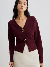 Load image into Gallery viewer, Button Front Knit Cardigan with Regular Fit and Medium Stretch