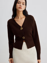 Load image into Gallery viewer, Button Front Knit Cardigan with Regular Fit and Medium Stretch