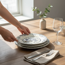 Load image into Gallery viewer, Retro Nordic Ceramic Flower Pattern Dinner Plate Set