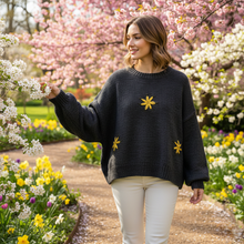 Load image into Gallery viewer, Vintage Japanese 3D Floral Embroidered Soft Knit Sweater