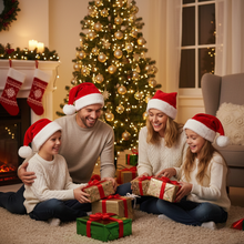 Load image into Gallery viewer, Knitted Christmas Beanie with Pompom for Adults and Kids