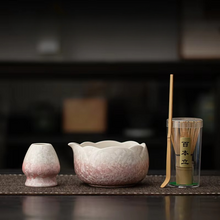 Load image into Gallery viewer, Premium Ceramic Matcha Whisk Set with Crystal Ice Flower Design