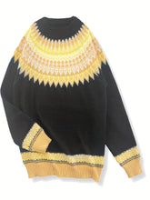 Load image into Gallery viewer, Womens Chunky Jacquard Round Neck Sweater with a Nature Inspired Pattern in Eight Colors