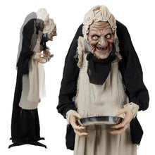 Load image into Gallery viewer, 5FT Animated Halloween Figure with Motion Sensor and Red LED Eyes, Candy Tray