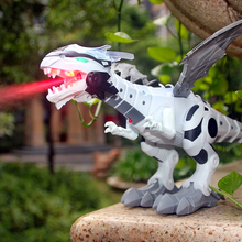 Load image into Gallery viewer, Walking Dragon Toy with Water Mist Fire Effect Lights and Roaring Sounds in White Or Green