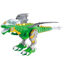 Load image into Gallery viewer, Walking Dragon Toy with Water Mist Fire Effect Lights and Roaring Sounds in White Or Green