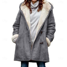 Load image into Gallery viewer, Hooded Winter Coat with Insulating Build and Adjustable Hood, Button Front