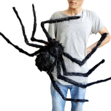 Load image into Gallery viewer, Giant Halloween Spider Decoration with Bendable Legs and Red Eyes, 29.5 Inches