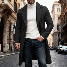 Load image into Gallery viewer, Long Overcoat with Double Breasted Closure and Tailored Fit