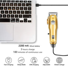 Load image into Gallery viewer, Professional Hair Clippers for men gold Set | Gold Hair Clippers Cordless