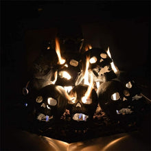 Load image into Gallery viewer, Ceramic Fire Pit Skull with Hollow Eyes for Halloween Bonfires and Campfires