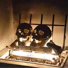 Load image into Gallery viewer, Ceramic Fire Pit Skull with Hollow Eyes for Halloween Bonfires and Campfires