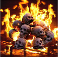 Load image into Gallery viewer, Ceramic Fire Pit Skull with Hollow Eyes for Halloween Bonfires and Campfires