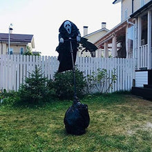 Load image into Gallery viewer, Screaming Ghost Scarecrow with Flowing Robe and Adjustable Pole for Halloween Yards