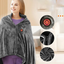 Load image into Gallery viewer, Electric Heated Shawl Blanket with Three Heat Levels and Zipper, Machine Washable