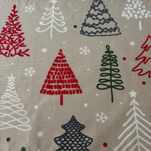 Load image into Gallery viewer, Christmas tree print fabric close-up