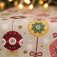 Load image into Gallery viewer, Christmas ornament print fabric close-up