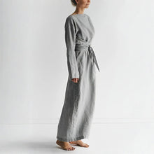 Load image into Gallery viewer, Linen Wrap Maxi Dress
