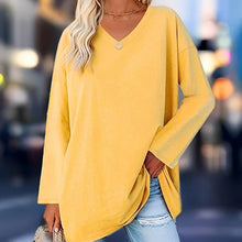 Load image into Gallery viewer, Trendy long-sleeved shirt with V-neck for comfort