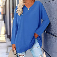 Load image into Gallery viewer, Trendy long-sleeved shirt with V-neck for comfort
